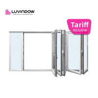 Outdoor Garden Villa Kitchen Use Partition Minimalist Style Room Dividers Wholesale Bi-Fold Glass Patio Door