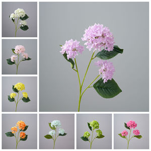 Fleur artificielle CallaFloral Hydrangea, branche unique, blanc rose, décoration intérieure, bouquet de mariage, PVC, caoutchouc souple - Product Image 3