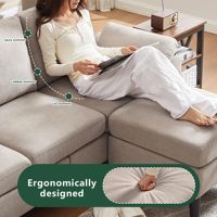 Sofá Seccional Convertible en Forma de L, Sofá de 3 Plazas con Chaise Longue Reversible con Espacio de Almacenamiento, Sofás Modernos de Tela para Apartamentos Pequeños
