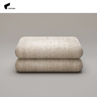 Mesa de Centro Minimalista de Travertino Natural Color Beige para Sala de Estar, Dormitorio, Villa, Apartamento, Decoración de Hotel