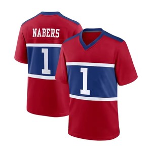 Maillots de football américain en gros : Nouveaux maillots de sport brodés et gaufrés des équipes de New York 1, Nabers 56, Taylor 5, Thibodeaux - Product Image 3