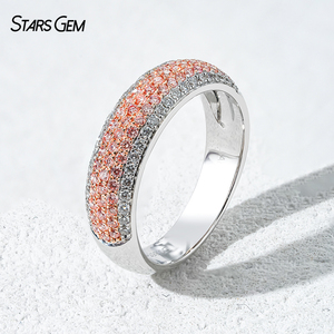 Bague de mariage et d'anniversaire Starsgem en or blanc 10K et or rose avec diamant de laboratoire TCW 0.657ct AuDR1033003 - Product Image 2