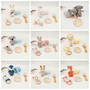 Bộ đồ chơi thú bông móc len hình con ong, chất liệu cotton mềm mại, vòng nhai gỗ beech, dành cho bé sơ sinh, quà tặng cho bé mới sinh - Product Image 2