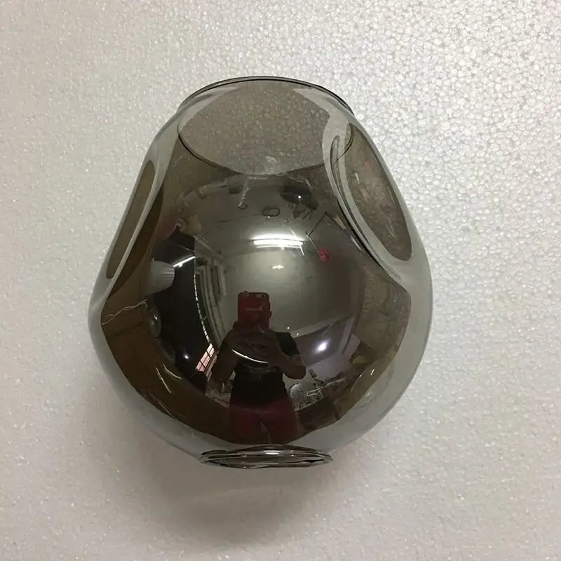 Sfumature di luce a sospensione personalizzate a forma di cupola in vetro a cono grigio fumo