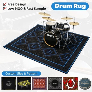 Tapis de <span class=keywords><strong>batterie</strong></span> professionnel antidérapant avec support en caoutchouc, tapis insonorisant pour <span class=keywords><strong>batterie</strong></span>, idéal pour la pratique en studio - Product Image 2