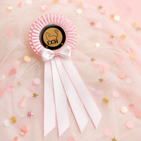 Ruban personnalisé pour rosette de récompense, ruban plissé en satin pour concours félin, ruban de col avec logo OEM, décoration de récompense pour compétition animale