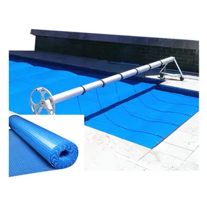 PVC材料蓝泡泡刚性太阳能游泳池盖出售