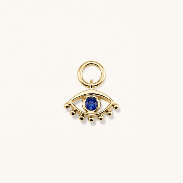 LOZRUNVE Silver 925 Colored Sapphire CZ Evil Eye Pendant Charm for Earring DIY Jewelry