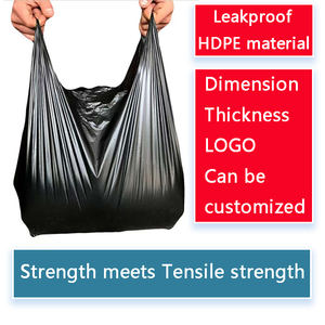 Bolsas de camiseta Bolsas de plástico negras (lisas)-Comestibles, Bolsa de compras, Restaurantes - Product Image 3