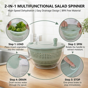 <span class=keywords><strong>Essoreuse</strong></span> <span class=keywords><strong>à</strong></span> <span class=keywords><strong>salade</strong></span> compacte en plastique avec poignée de vidange, facile <span class=keywords><strong>à</strong></span> utiliser, pour laver les légumes dans les petites cuisines - Product Image 4