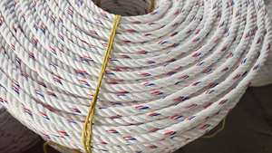 <span class=keywords><strong>Cuerda</strong></span> de Danline de PP de 4 Hebras, Color Blanco con Rojo y Azul, Gran Venta en Indonesia y Malasia - Product Image 5