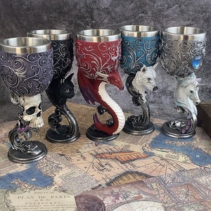 Verres à vin en forme de dragon médiéval Verres à vin crâne européen personnalisés Verres à vin rouge <span class=keywords><strong>licorne</strong></span> et idées créatives - Product Image 2