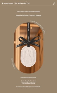 Pendentif diffuseur d'arômes en plâtre lapin rétro, cadeau d'anniversaire créatif, pierre diffuseuse solide pour la maison, la chambre et la garde-robe, souvenir - Product Image 6
