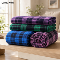 Gewebter Garngefärbter Flanellstoff Garngefärbter Stoff für Kleidung Hemden Leichtgewichtig 160gsm Jungen Mädchen Tartan-Decken NY-Tasche