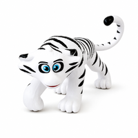 Figurine de tigre blanc en PVC personnalisée OEM ODM, vente en gros, statue d'animal de dessin animé, approvisionnement direct usine, emballage en boîte vitrine