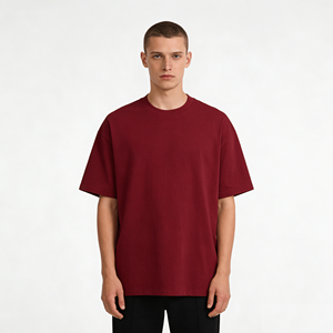 Regular Fit Unisex T-Shirt, 180g 100% Cotton Solid Knitted, Short Sleeve Puff Printed Custom Logo Factory Supply - Product Image 1