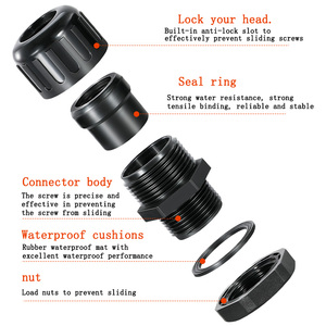 IP68 Nylon impermeável flexível ondulado tubo conector ROHS plástico certificado conectores de cabo flexível Conduit Pipe Fittings - Product Image 2