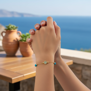 Bracelet œil maléfique perlé fin - Product Image 3