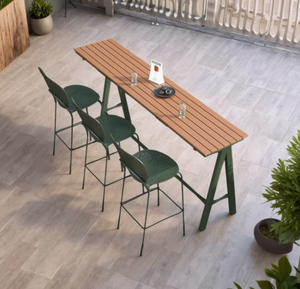 חם מכירת אחורי משענת חיצונית גבוהה קפה קפה בר אוכל סט בר סט שולחן כיסא כיסא - Product Image 3