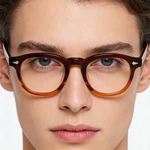 2023 última moda marcos ópticos japoneses anteojos patrón sólido marca de gafas con combinación de Forma de cara de diamante - Product Image 3