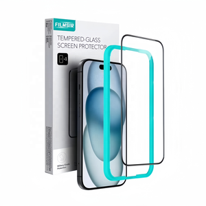 FILMSIR Film de protection d'écran en verre trempé 3D Radian 9H anti-choc pour <span class=keywords><strong>iPhone</strong></span> 14 15 16 17 Pro Max Plus Air - Product Image 1