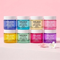 Pot en verre givré pour crème cosmétique pour les yeux avec couvercle blanc, logo personnalisé, 5g, 15g, 30g, 50g, 100g, 200g, 1 oz, 2 oz, 4 oz, pour crème pour le visage