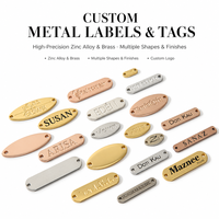 Étiquette métallique professionnelle personnalisée pour maillots de bain, épingles découpées, épingles à cheveux, canapés, portefeuilles, logos, mini-emballages, étiquettes simples, chiens, Xvidos