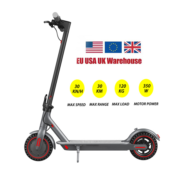 36V 350W V8 Electric Scooter with Solid Tires 120kg Load Capacity Disc Brake 36V Lithium Battery-USA Warehouse Fast Shipping