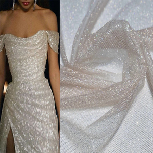 Đa-màu cường độ cao <span class=keywords><strong>Shining</strong></span> dán long lanh ren vải thêm dày đặc sequined vải tuyn lưới ren vải cho prom Gown Evening Dress - Product Image 1