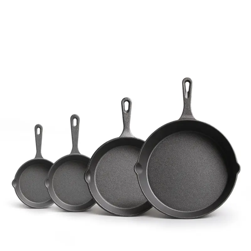 MU New hot selling flat bottomed frying pan newest design 14-26cm Frying Grill Pan Steak Cast Iron Skillet Non Stick Fry Pan