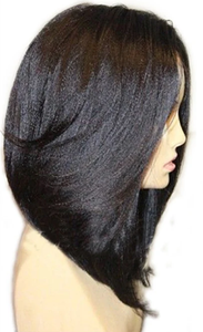 Wig Pixie Cut Pendek Berlapis Yaki Bob, Wig Full Lace Berbahan Sutra, 100% Rambut Asli Brasil, Wig Rambut Asli Silk Top - Product Image 3