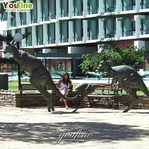 Youfine Úc Động Vật Hoang Dã Động Vật Chiến Đấu Hành Động Vườn Đồng Kangaroo Chiến Đấu Tượng Điêu Khắc Cho Bán - Product Image 5