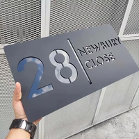 Plaques de numéros de maison personnalisées, lettres de rue, numéros de porte en plastique, plaques d'adresse, numéros de maison en acier inoxydable, panneaux de porte