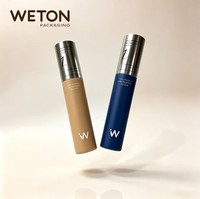 Tube de crème pour les yeux de 15 ml, emballage cosmétique en plastique, flacon roll-on argenté et bleu, conteneur OEM personnalisé