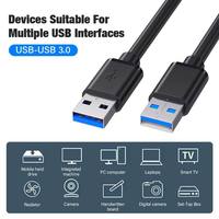 Cable USB 3.0 Macho a Macho de 5 Gbps, Sincronización de Datos de Alta Velocidad con Cubierta de PVC Trenzada, 12 Meses de Garantía para PC/Laptop/Disco Duro