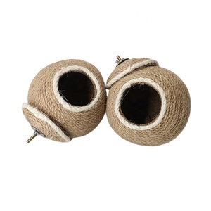 Yeni doğal hindistan cevizi kabuğu kuş yuvalama ev asılı kordon ile küçük Pet Parakeets Finches serçeler yuvalar interaktif oyuncak - Product Image 1