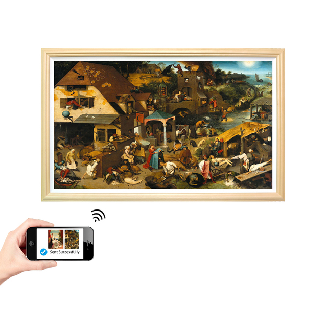 Private Gallery Android Wi-Fi 32 Inch Digital Photo Frame with Acrylic Frame and Weather Station Video Playback