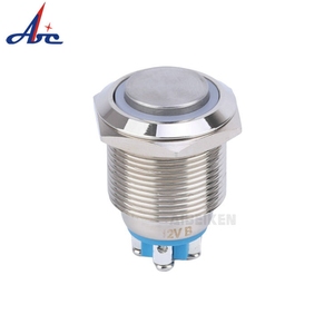 Высокое качество 19 мм 1NO механическое кольцо Синяя светодиодная Кнопка переключатели Металлическая высокая круглая головка защелкиваемая кнопка переключателя винтовой клеммы - Product Image 4