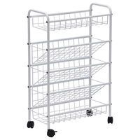 Étagères de rangement multifonctionnelles en métal pour la maison, chariot de rangement pour livres avec 4 roues