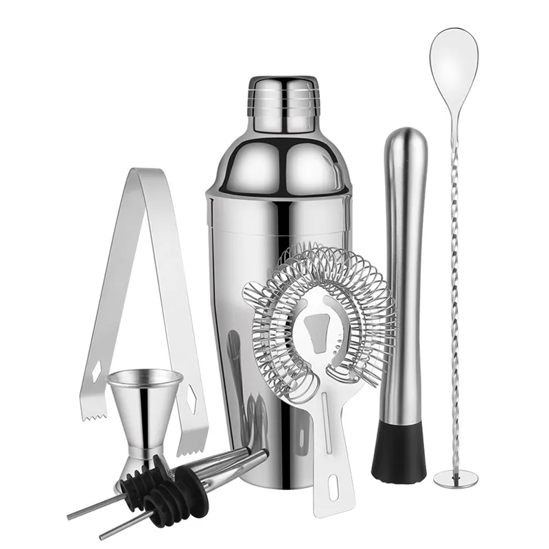 304 Stainless Steel Cocktail Shaker Cup Set Bartender Tool & Barware Mixology Kit