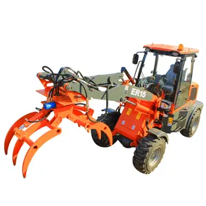 Everun Brand ER15 1.5ton Standard Quick Hitch And Electric Joystick Mini Farm Bucket With Front Loader China