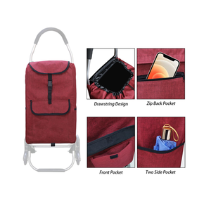 Chariot <span class=keywords><strong>à</strong></span> provisions en alliage d'aluminium <span class=keywords><strong>Sac</strong></span> <span class=keywords><strong>de</strong></span> remplacement pour chariot <span class=keywords><strong>à</strong></span> provisions Chariot pliable pour l'épicerie - Product Image 2