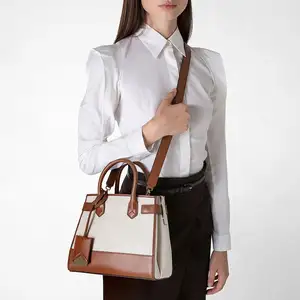 Canvas Match Pu Leather Women Tote Bag Customized Logo Factory Manufacture Large acity 2023 New Arrivals