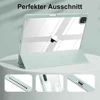 Pour étui iPad 2024 pro 11 pouces M4 cuir PU de haute qualité dos transparent acrylique avec porte-crayon