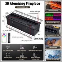 Cheminée électrique à vapeur moderne avec atomisation 3D, design à vapeur d'eau, cheminée décorative avec fonction d'humidification pour usage domestique