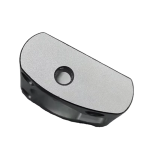Custom CNC Milled <b>Sandblasted</b> Silver Aluminum Square Flange Base Large Semi-Circular Inner Cavity Four Countersink Hole Motor Mo - Product Image 5