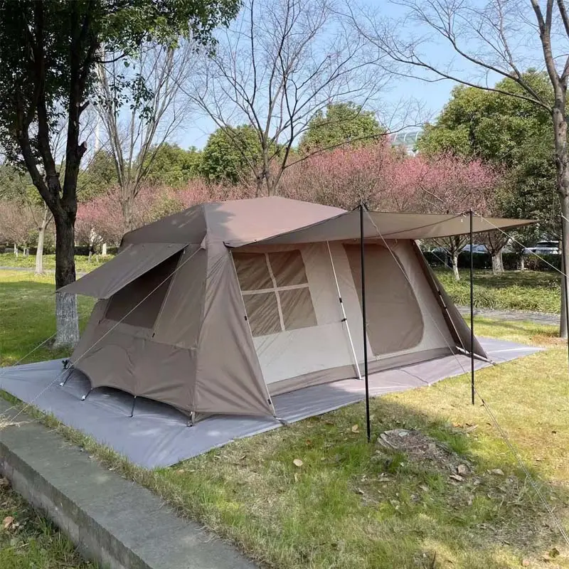 Kamp çadır 6 kişi aile açık kamp piknik gezi evi kabin köy şekli büyük boy çadır tuval