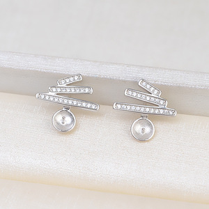 Ensemble de pendentifs et de bagues en argent S925 faits à la main, bijoux fins pour femmes, support vide semi-fini, tendance 1761, accessoires en perles - Product Image 3