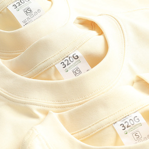 Vente en gros T-shirt manches courtes 320g en coton T-shirt épais et surdimensionné T-shirts unis vierges pour hommes - Product Image 2