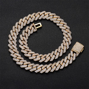 Popular Hot Sale 10mm 12mm 15mm <b>Copper</b> Gold Plated Link <b>Chain</b> Cuban Necklace Men's - Product Image 6